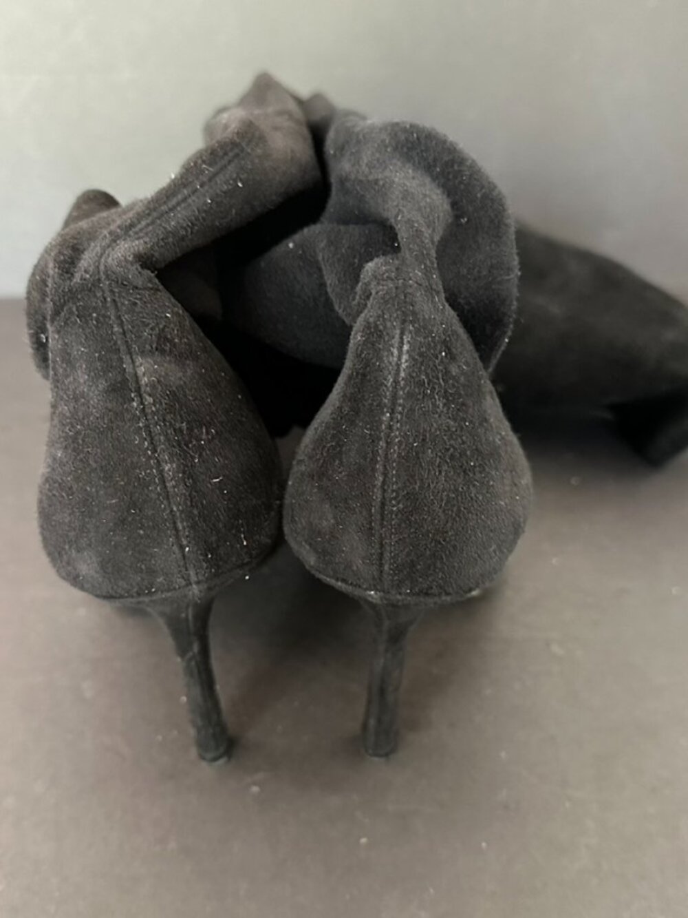 Dior Black Suede Knee High Stiletto Heel Boots Size 42 - Picture 7 of 12